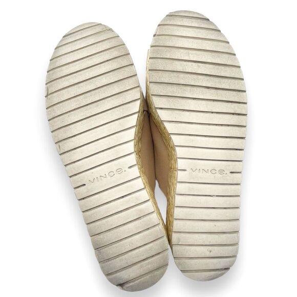 Vince Jesson Platform Sandals Nude Taupe Leather Cross Strap Flatform Size 8 - Picture 12 of 16